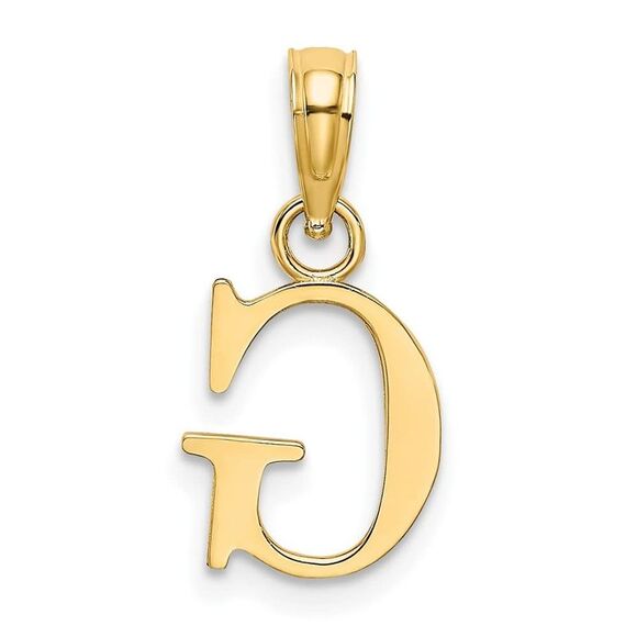 10K Yellow Gold Polished G Block Initial Charm - Picture 9 of 9